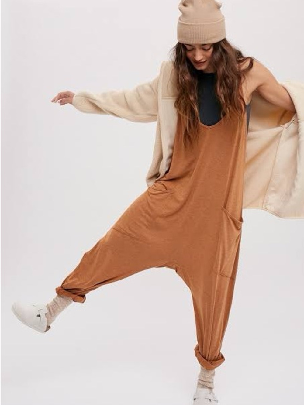 NWOT Free People Hot Shot Onesie Toasted Coconut Size Small